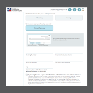 Funding of the new account